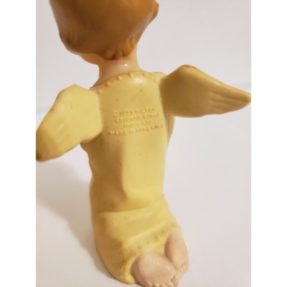 Vintage 1975 Christmas Wilton Praying Plastic Angel Decorations Pair Hong Kong - Picture 5 of 8